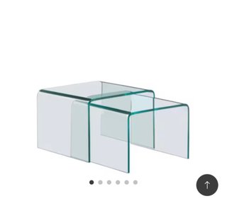 2 mesas de vidrio templado irregular transparente