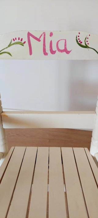 Silla Mecedora Infantil Blanca Personalizada