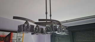 Lámpara de techo moderna cristal y metal