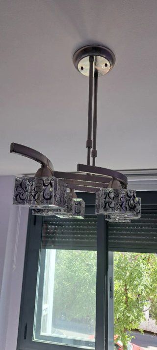 Lámpara de techo moderna cristal y metal