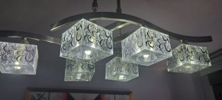 Lámpara de techo moderna cristal y metal