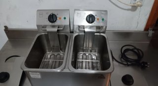 Freidora industrial doble acero inoxidable