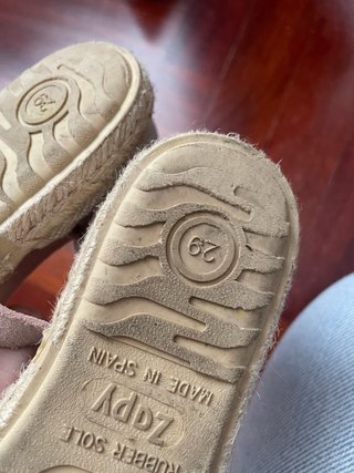 Espardeñas niña beige y rosa T.29