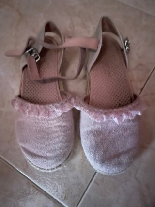 Espardeñas niña beige y rosa T.29