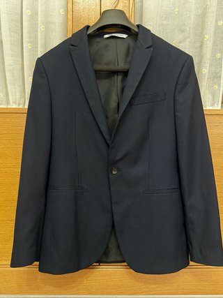 Chaqueta de traje azul marino Zara Talla 48