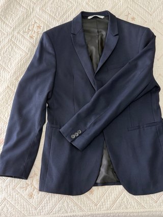 Chaqueta de traje azul marino Zara Talla 48