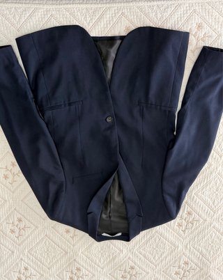 Chaqueta de traje azul marino Zara Talla 48