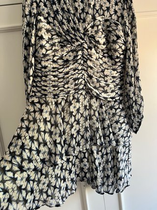 Vestido Zara Drapado Estampado Talla M