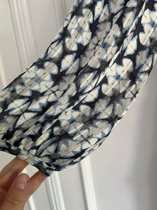Vestido Zara Drapado Estampado Talla M