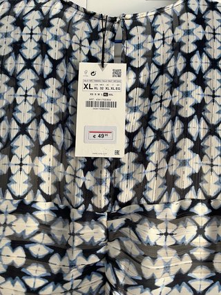 Vestido Zara Drapado Estampado Talla M