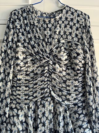 Vestido Zara Drapado Estampado Talla M