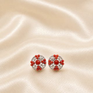 Pendientes Coral Rojo Hechos en Italia Mayorista