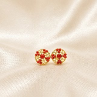 Pendientes Coral Rojo Hechos en Italia Mayorista