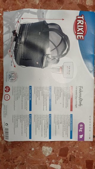Transportín para bicicleta con bolsa