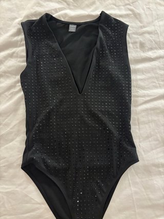 Body Shein Negro con Brillos Talla XS
