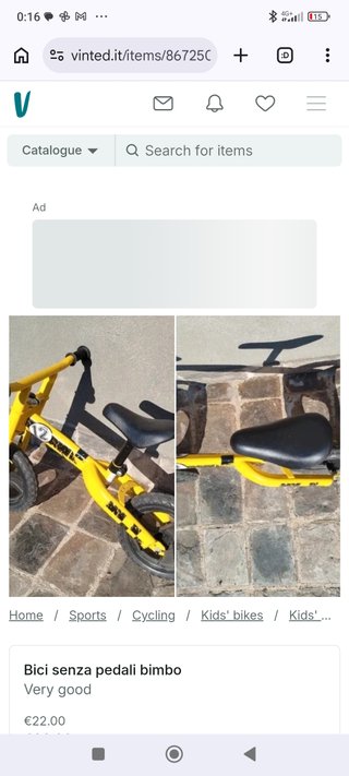 Bici senza pedali bimbo