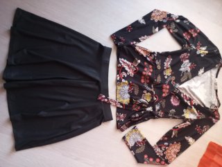 Conjunto Falda y Blusa Estampada