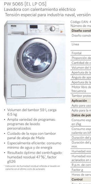 Lavadora Miele Profesional