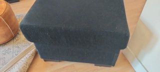 Reposapiés/Asiento Puff Negro