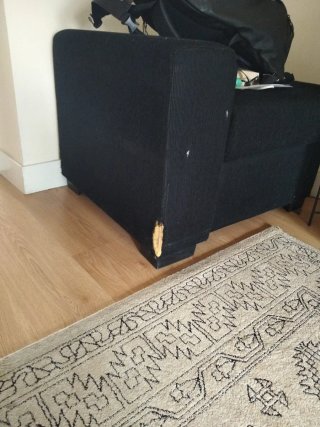 Reposapiés/Asiento Puff Negro