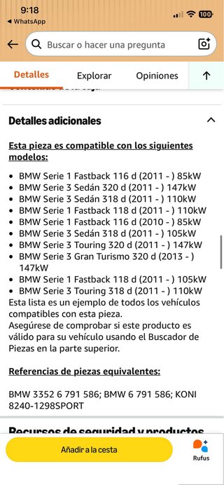 Amortiguador Bilstein Amarillo