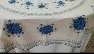 Mantel redondo/ovalado + 6 servilletas.NUEVO