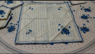 Mantel redondo/ovalado + 6 servilletas.NUEVO