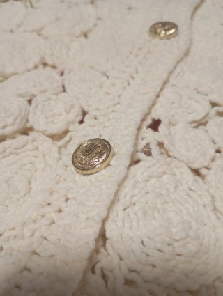 Chaqueta Zara Macramé Beige Talla Única