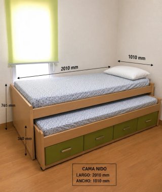 Cama nido,Estanteríamadera,sinfonier cajoner