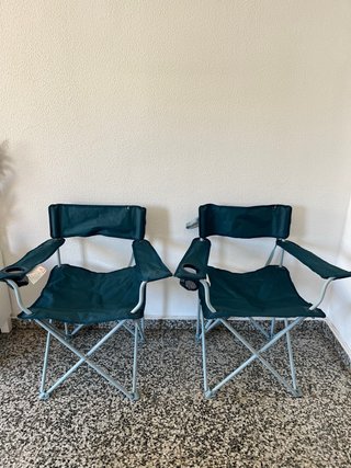 2 Sillas Plegables Camping Quechua Reposabrazos