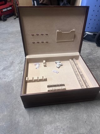 Caja cubertería madera 2 pisos