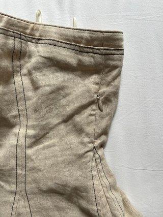 Top Zara lino palabra de honor vuelo beige XS
