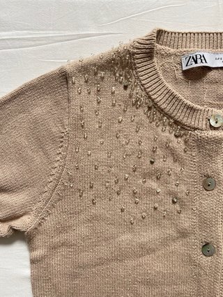Chaquetita Zara S abalorios manga corta