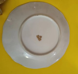 Tazza e zuccheriera in porcellana dorata
