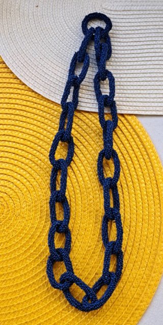 Collar largo cadena azul