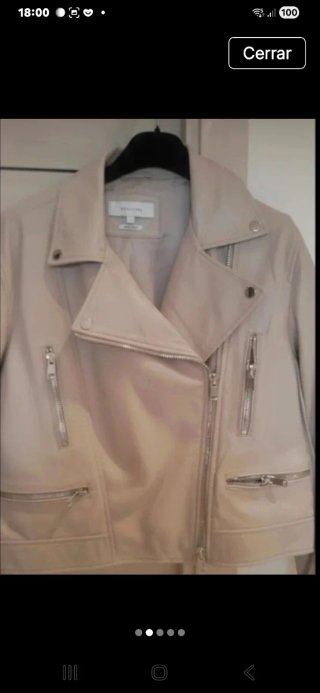 Chaqueta Biker Piel Beige