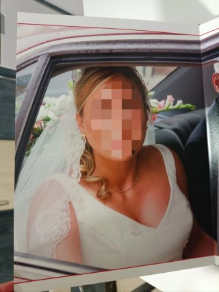 Vestido de Novia Blanco y Dorado