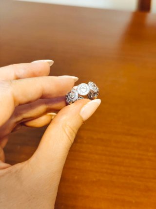 Anillo Golfi Circonitas Ajustable Plata