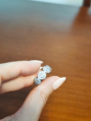 Anillo Golfi Circonitas Ajustable Plata