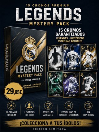 Mystery Box Legends R Madrid 15 cartas exclusivas