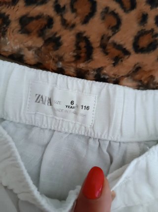 Pantalone bimbo lino Zara bianco
