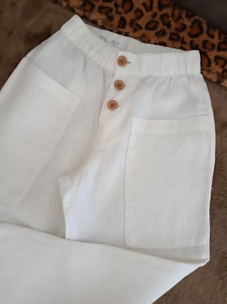 Pantalone bimbo lino Zara bianco