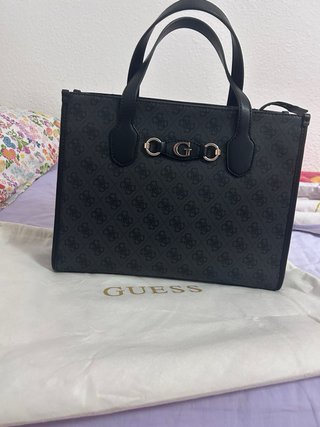 Bolso Guess Negro/Gris Monograma