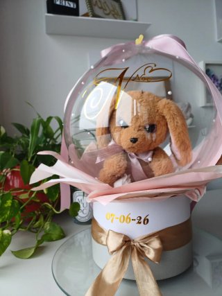 Globo burbuja personalizado con peluche