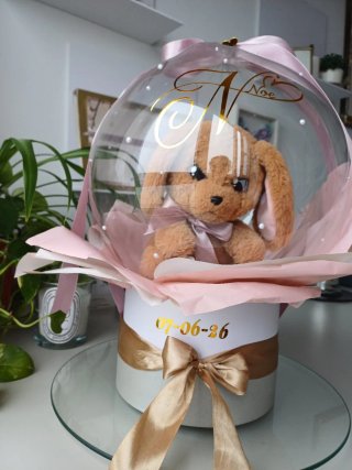 Globo burbuja personalizado con peluche