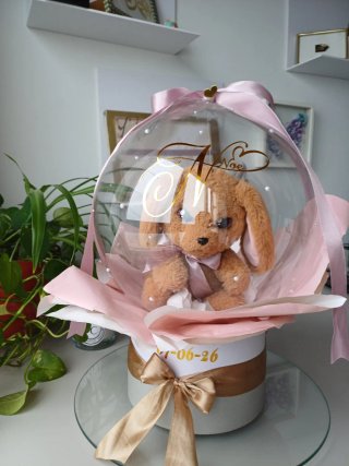 Globo burbuja personalizado con peluche
