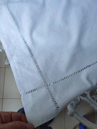 Juego de cama antiguo bordado algodón