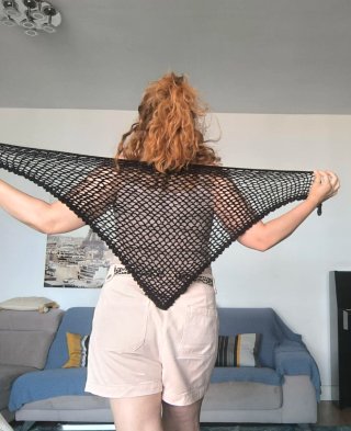 Chal/Pareo Negro Brillo Multiusos crochet
