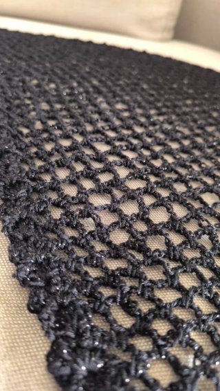 Chal/Pareo Negro Brillo Multiusos crochet
