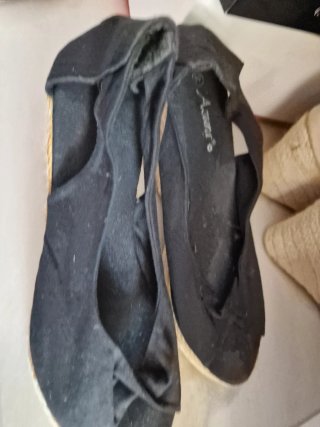 2 Pares Zapatillas esparto cuña talla 40 beige/neg